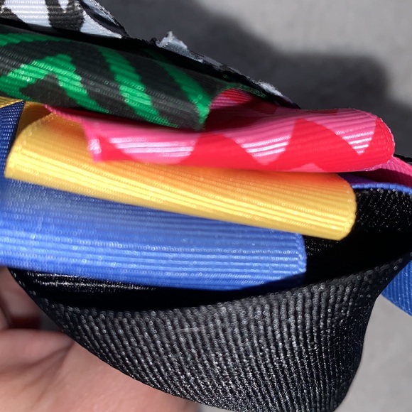 Big Multi Color Hairbow Bow OTT Custom Made Black White Pink Green EUC - Picture 7 of 12